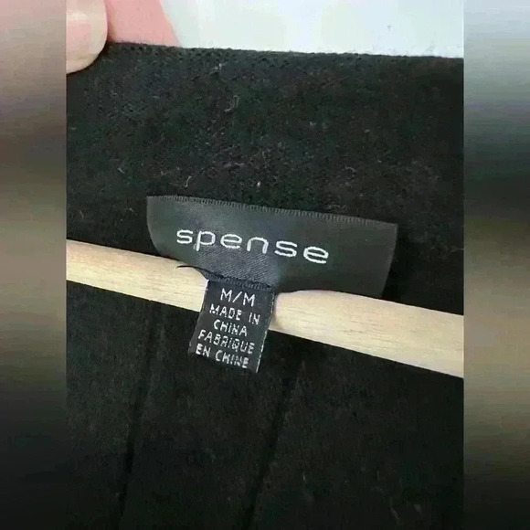 Spense Women’s Black Ribbed Preppy Classic Knit Normcore Midi Dress Medium - Picture 3 of 12